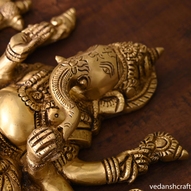 Brass Lord Ganesha Wall Hanging (13 Inch)