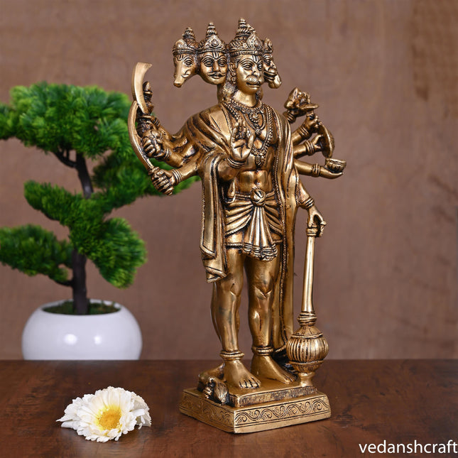 Brass Superfine Panchmukhi Hanuman Idol (14 Inch)
