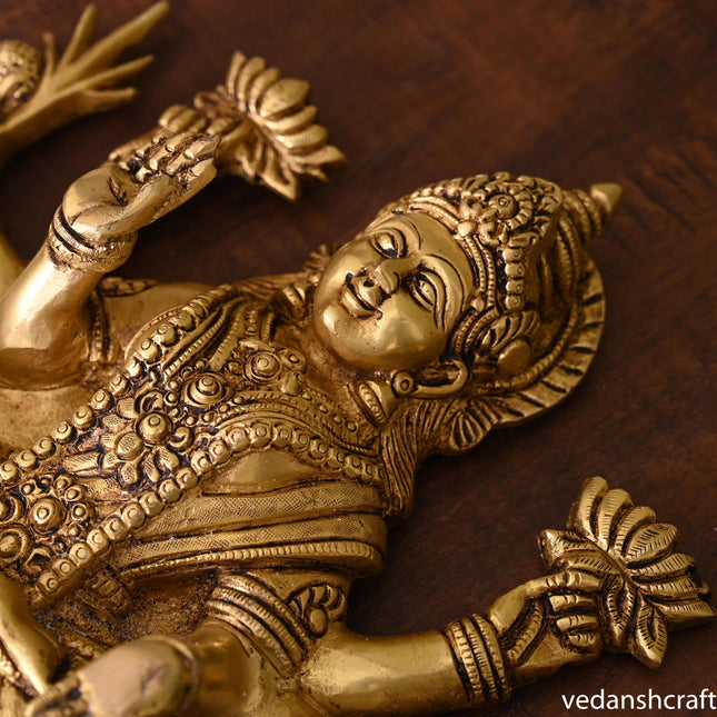 Brass Goddess Lakshmi Wall Hanging (13 Inch)