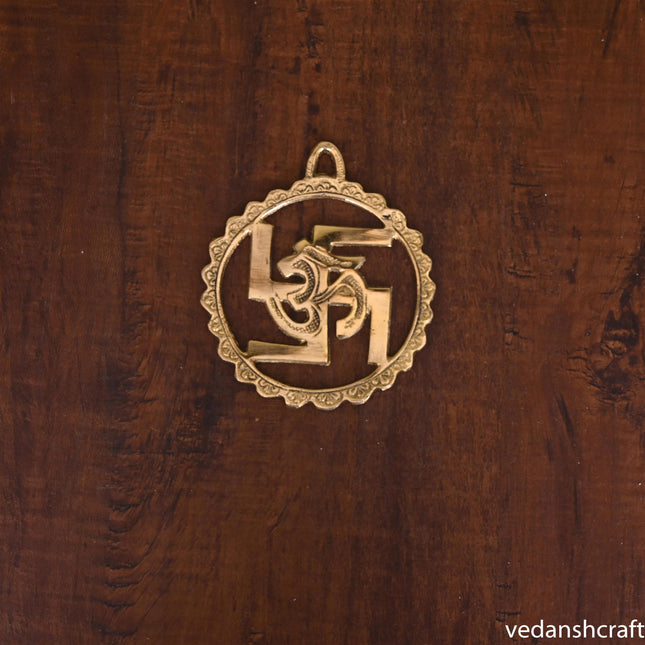 Brass Swastik Om Wall Hanging