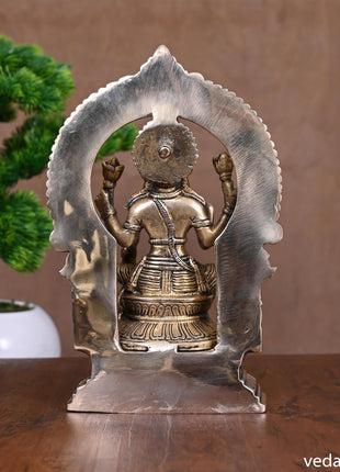Brass Lakshmi On Throne (9.5 Inch)