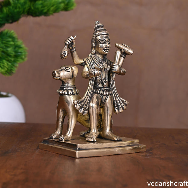 Brass Kal Bhairav Idol (6.2 Inch)