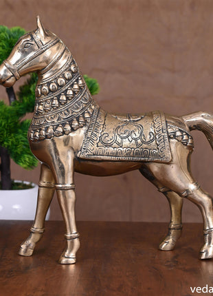 Brass Royal Horse Statue (11.5 Inch)
