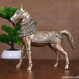 Brass Royal Horse Statue (11.5 Inch)