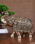 Brass Royal Elephant Statue (8.2 Inch)