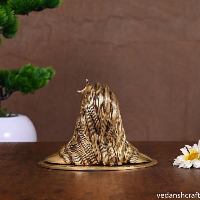 Brass Adiyogi Shiva Bust (4.5 Inch)