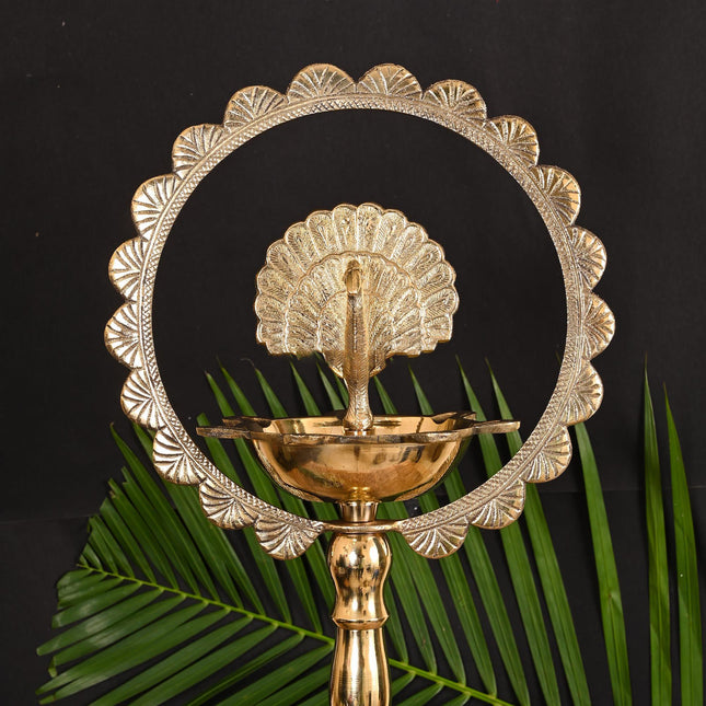 Brass Traditional Peacock Samai/Diya (24 Inch)