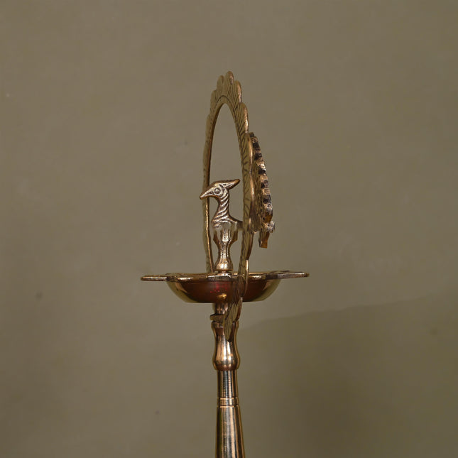Brass Traditional Peacock Samai/Diya (24 Inch)