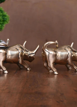 Brass Bull Figurine Pair (3 Inch)