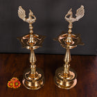 Brass Peacock Samai/Diya Pair
