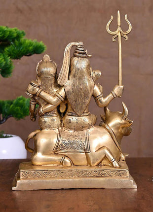 Brass Shiva Family Statue (10.5 Inch)