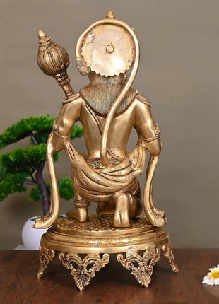 Brass Superfine Sitting Hanuman Statue (20 Inch)