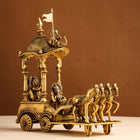 Brass Arjun And Krishna Rath (15 Inch)