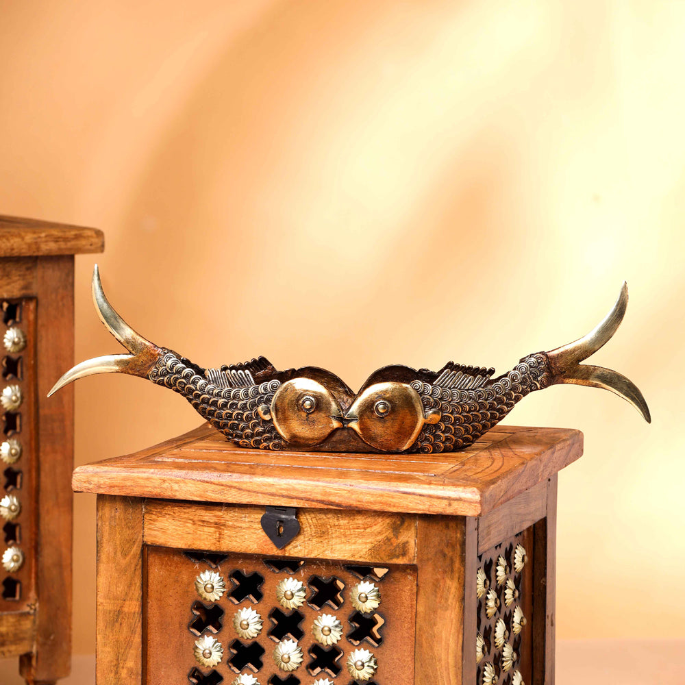 108. The Enchanting Dhokra Big Net Parrot: A Masterpiece of Handmade