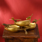 Brass Decorative Urli With Butterfly (6 Inch)