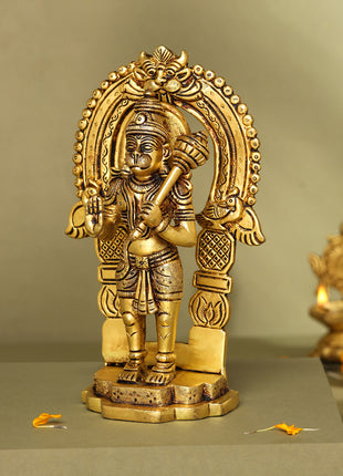 Brass Lord Hanuman Frame Idol (8.5 Inch)