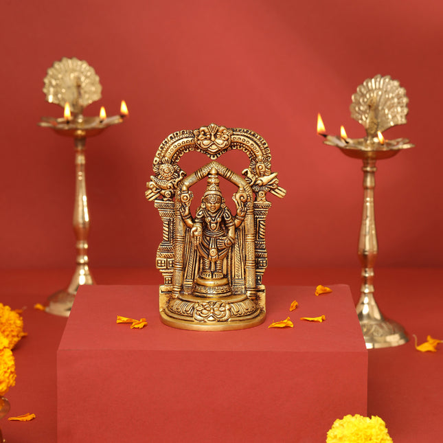 Brass Frame Tirupati Balaji/Venkateshwar Idol (5.5 Inch)