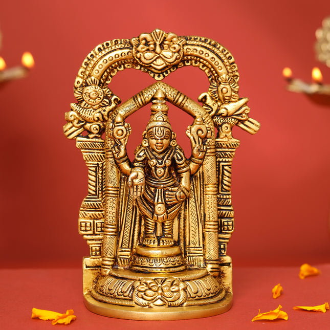Brass Frame Tirupati Balaji/Venkateshwar Idol (5.5 Inch)