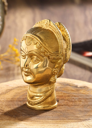Brass Goddess Parvati Head Idol (5 Inch)