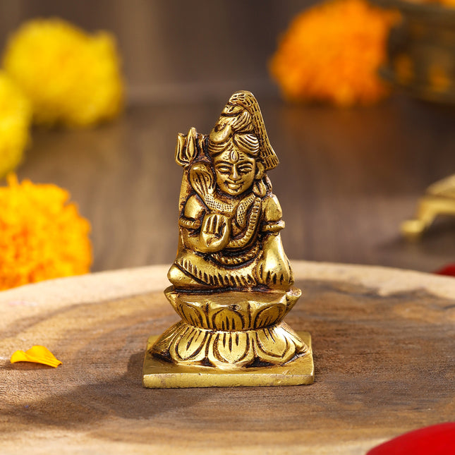 Brass Lord Shiva Idol (3 Inch)