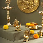 Brass Tortoise Shankh Chakra Diya Set (4 Inch)