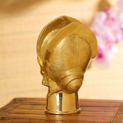Brass Goddess Parvati Head (7.5 Inch)
