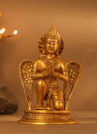 Brass Sitting Garuda Statue (9 Inch)