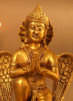 Brass Sitting Garuda Statue (9 Inch)