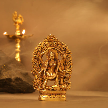 Brass Superfine Goddess Kali Idol (8 Inch)
