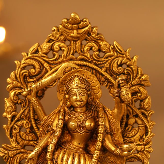 Brass Superfine Goddess Kali Idol (8 Inch)