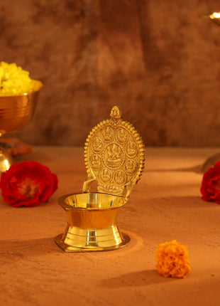 Brass Ashtalakshmi Ganesha Diya