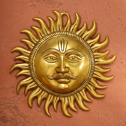 Brass Sun Face Wall Hanging (9.5 Inch)
