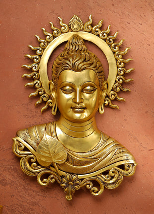 Brass Buddha Wall Hanging (15.5 Inch)