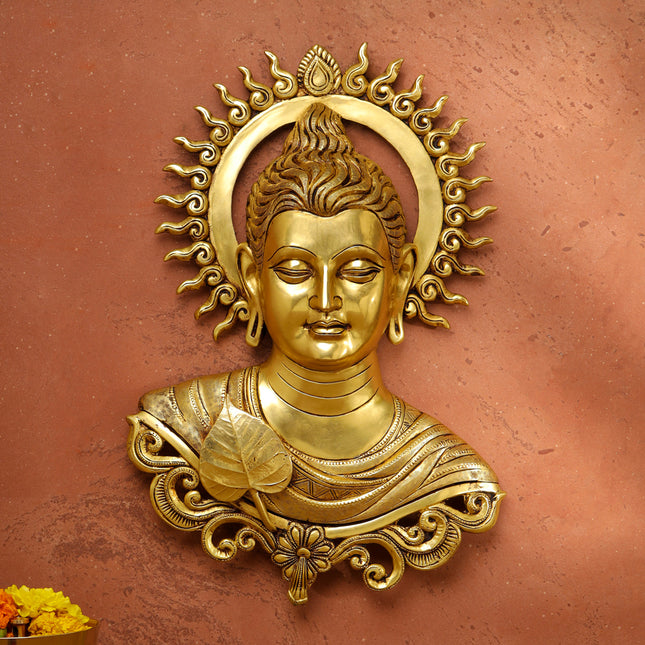 Brass Buddha Wall Hanging (15.5 Inch)