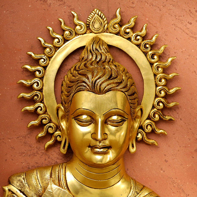 Brass Buddha Wall Hanging (15.5 Inch)