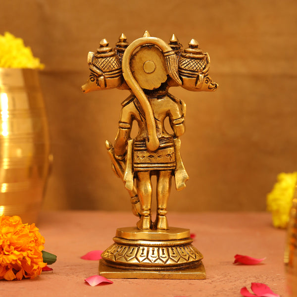 Superfine Panchmukhi Hanuman Idol in Brass – Vedansh Craft
