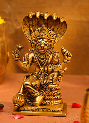 Brass Lakshmi Narsimha Idol (6 Inch)