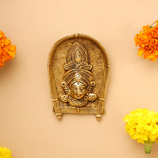 Brass Durga Face Wall Hanging (4 Inch)