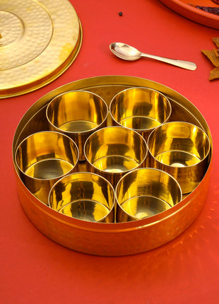 Brass Masala Daani/Spice Box (2.5 Inch)