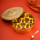 Brass Hammered Masala Daani/Spice Box
