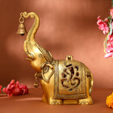 Brass Elephant Diya With Bell (10.5 Inch)