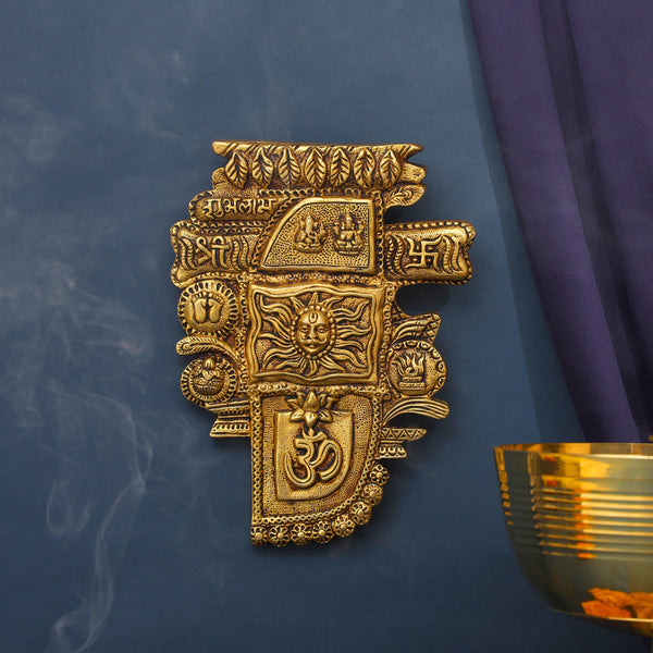 Brass Diwali Wall Hanging Plate (9 Inch)