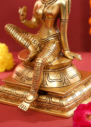 Brass Goddess Parvati Idol (9.5 Inch)