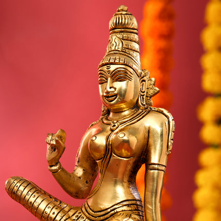 Brass Goddess Parvati Idol (9.5 Inch)