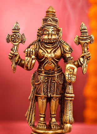 Brass Superfine Standing Narsimha Idol (6 Inch)