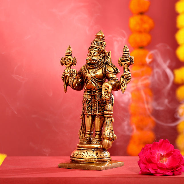 Brass Superfine Standing Narasimha Idol (6 Inch)