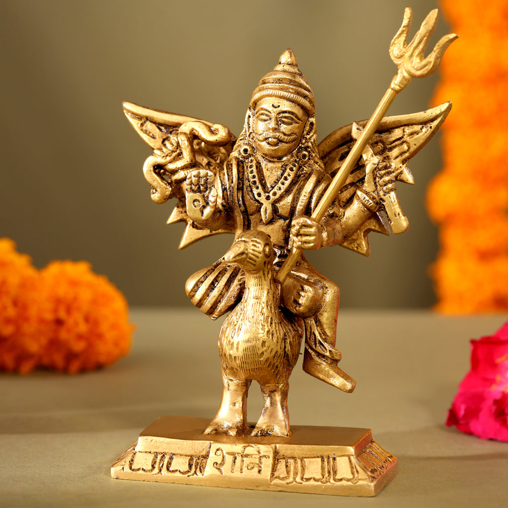 Brass Shani Dev Idol (4.5 Inch) – Vedansh Craft