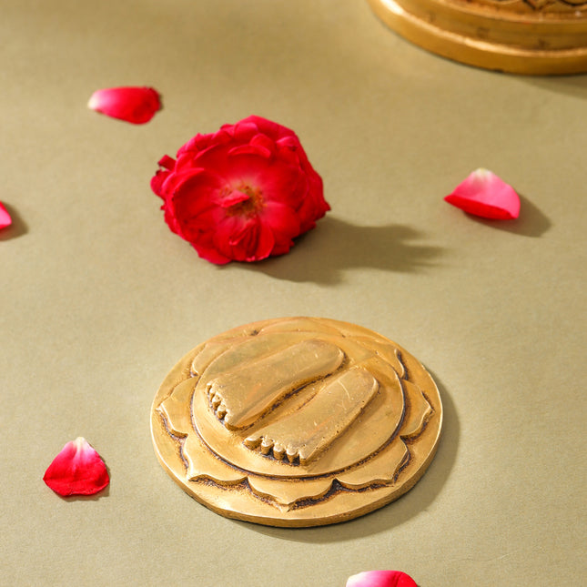 Brass Divine Charan Paduka (3 Inch)