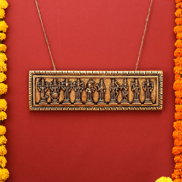 Brass Dashavatar/ Vishnu Avatar Wall Hanging (4 Inch)