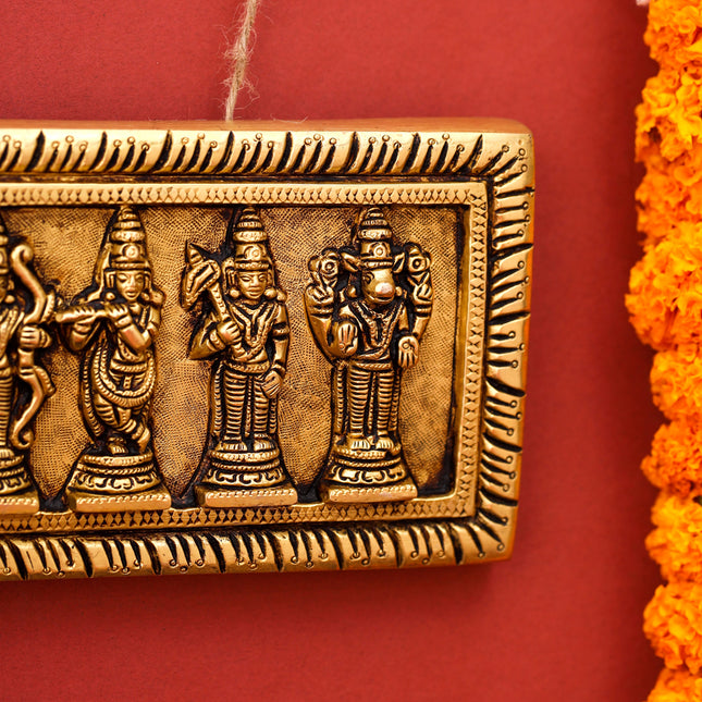 Brass Dashavatara / Vishnu Avatar Wall Hanging (4 Inch)